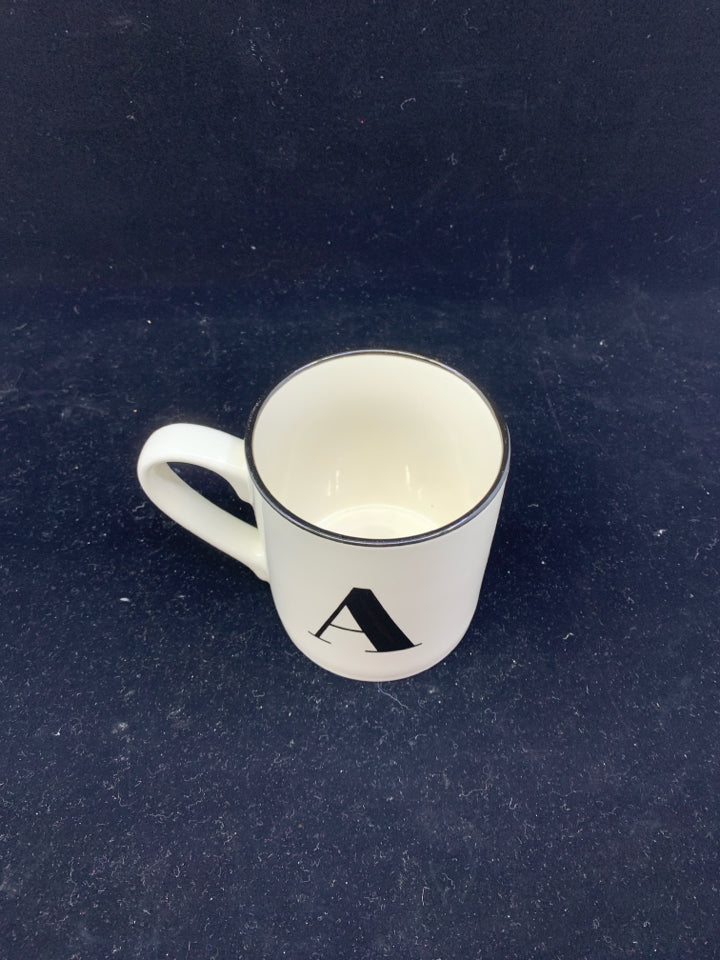 "A" MONOGRAM MUG.