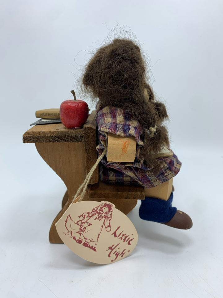 LIZZIE HIGH GIRL IN SCHOOL DESK FIGURE.