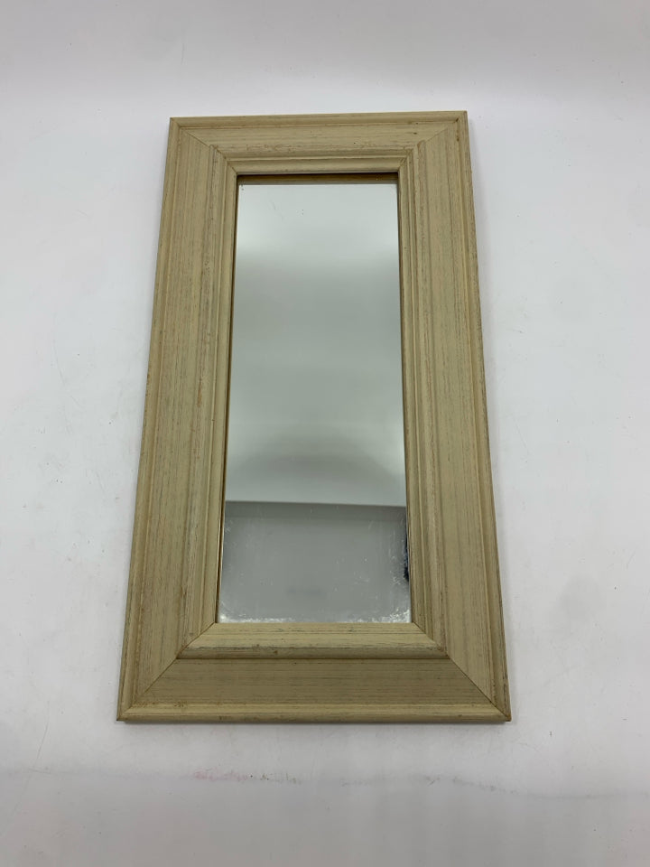 SM MIRROR W/WOOD FRAME.