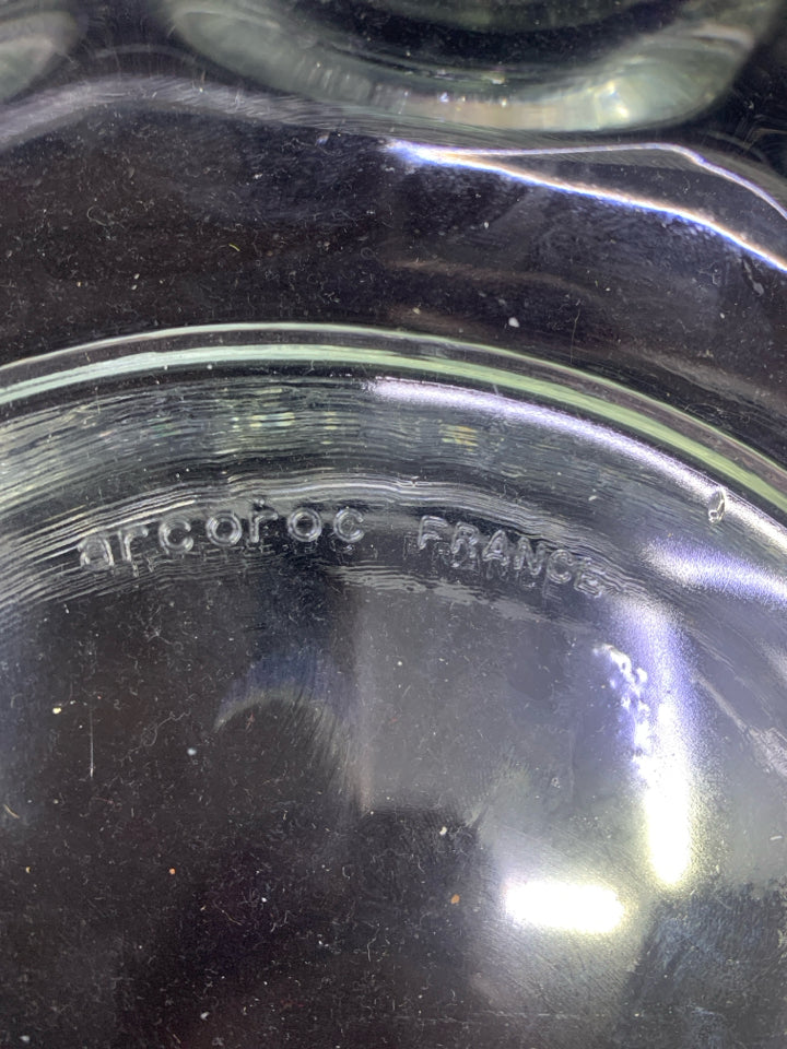 CLEAR GLASS INDENTED BOWL.