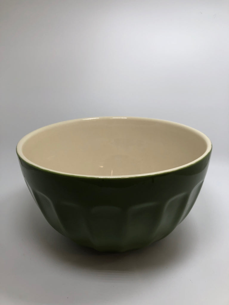 GREEN DENMARK STONEWARE MIXING BOWL.