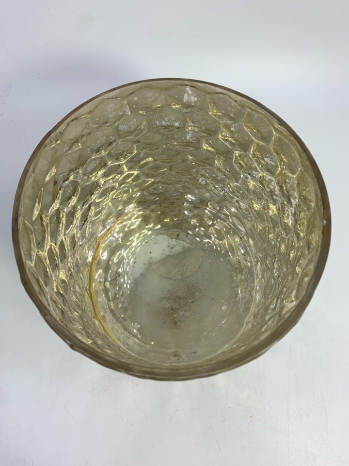 MERCURY GLASS CANDLE HOLDER.