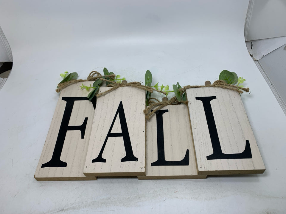 CREAM SIGN "FALL" W/ FAUX GREENERY/ 10 "X 14"