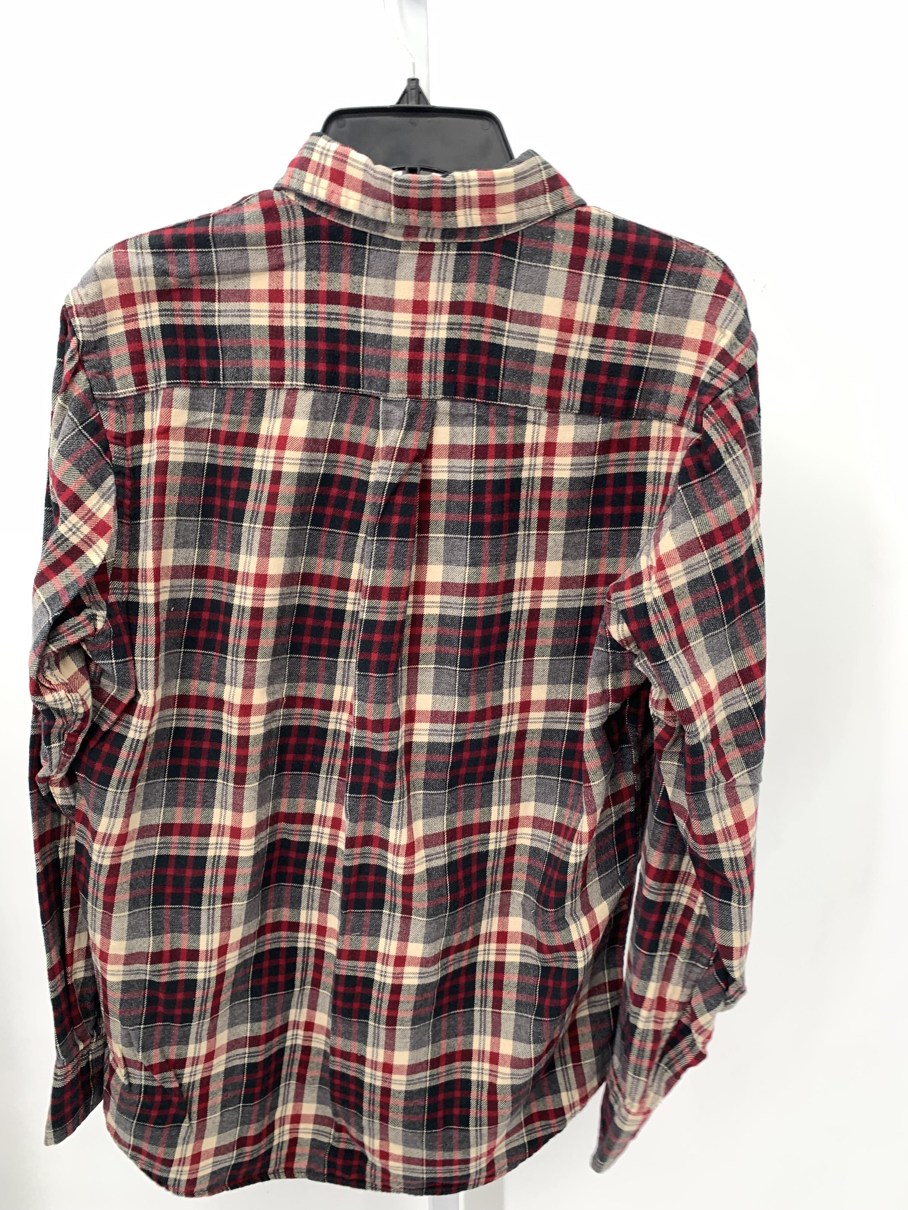 RED PLAID BTN DOWN