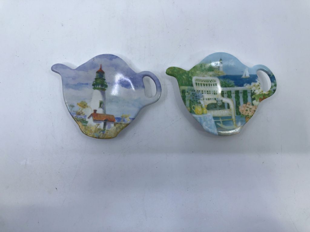 2 LIGHTHOUSE SCENERY TEA BAG HOLDER