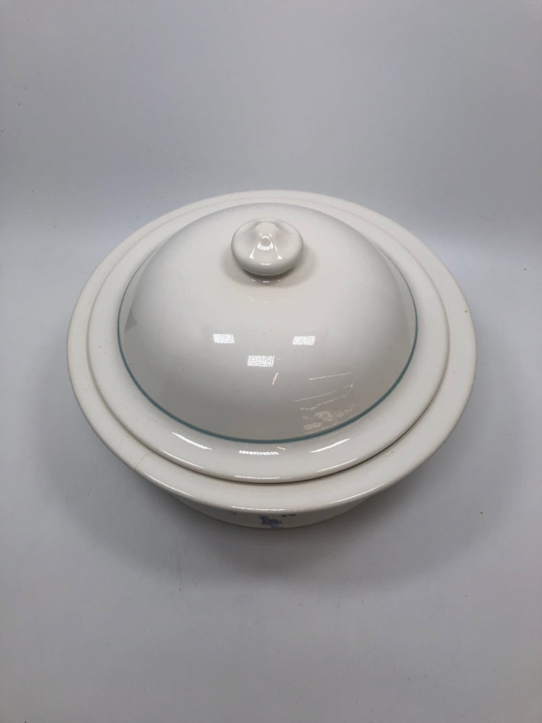 FLORAL PFALTZGRAFF CASSEROLE DISH W/LID.