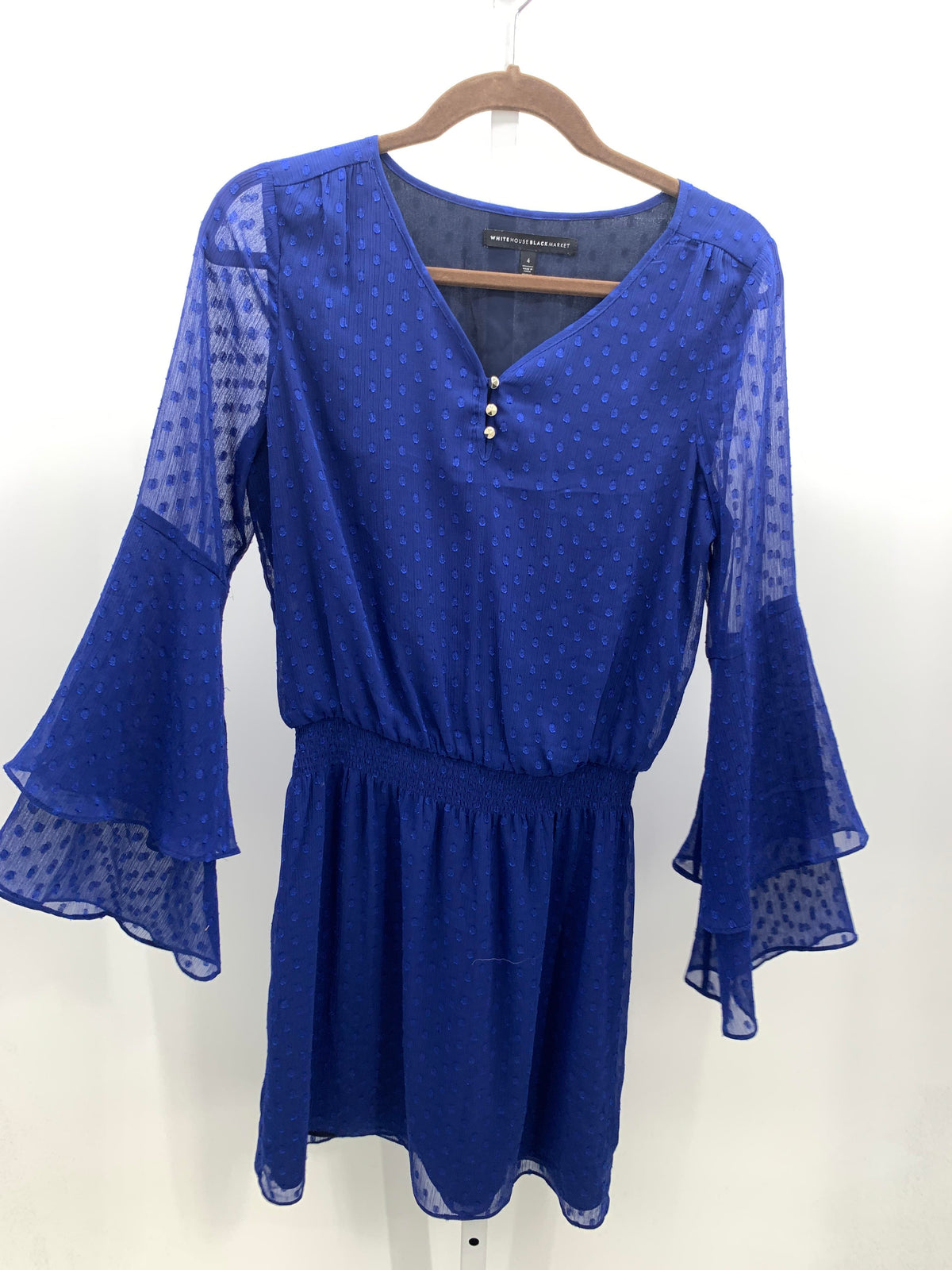 White House Black Size 4 Misses Long Sleeve Dress