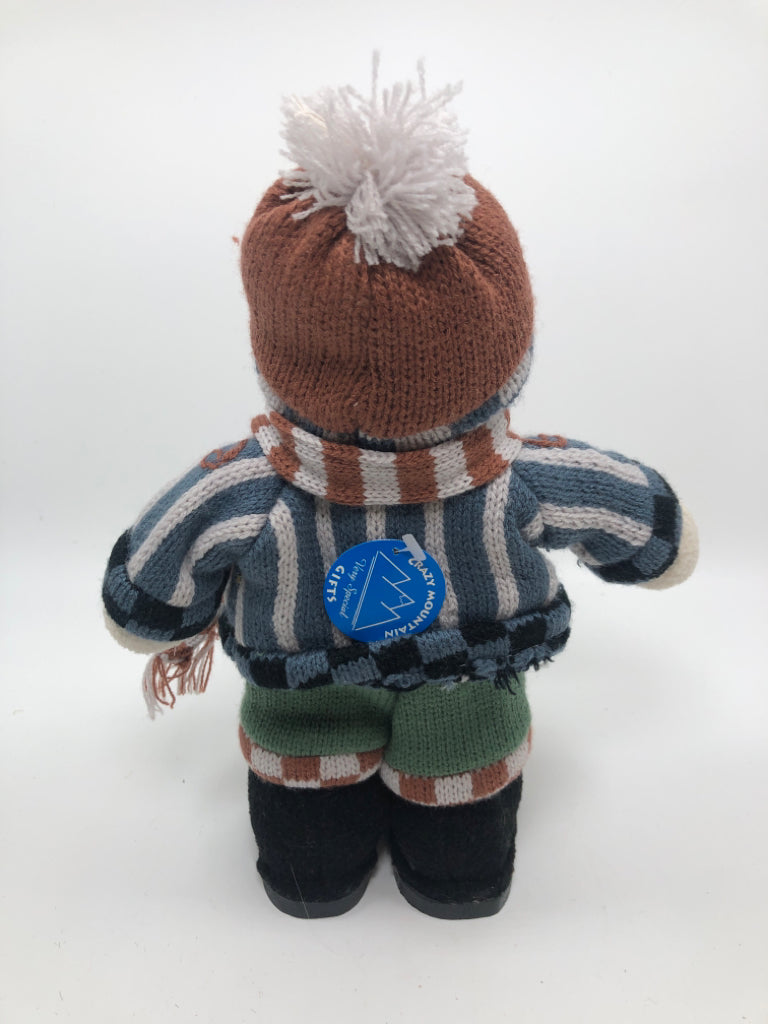 FABRIC SNOWMAN IN WINTER ATTIRE DECOR.