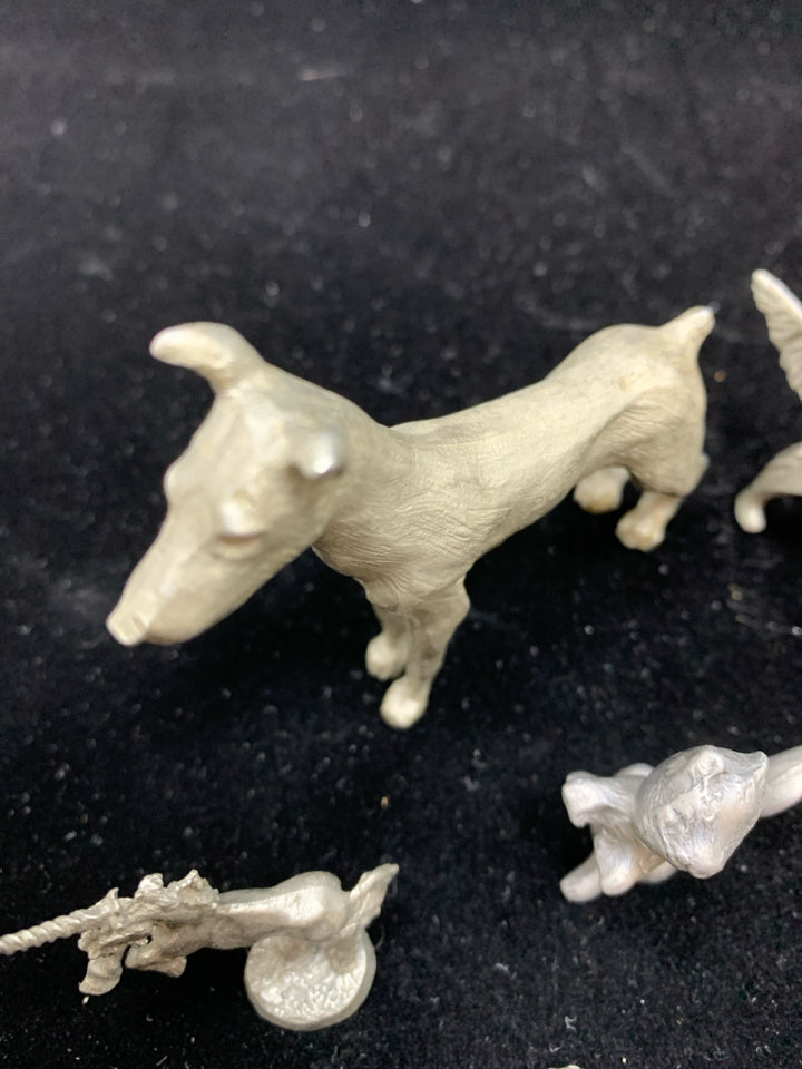 BAG OF SM PEWTER ANIMALS.