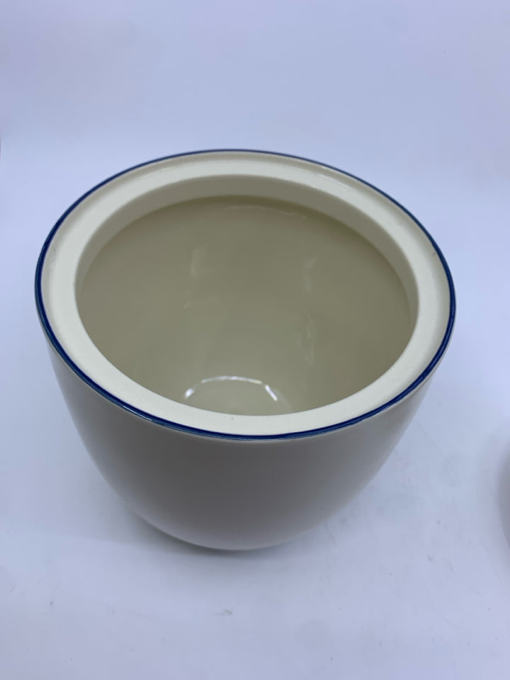 CREAM/BLUE/GREEN STRIPED PFALTZGRAFF CANISTER.