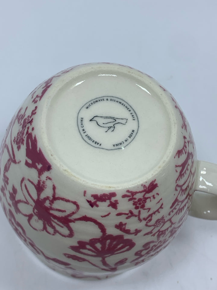 PINK FLORAL J MUG.