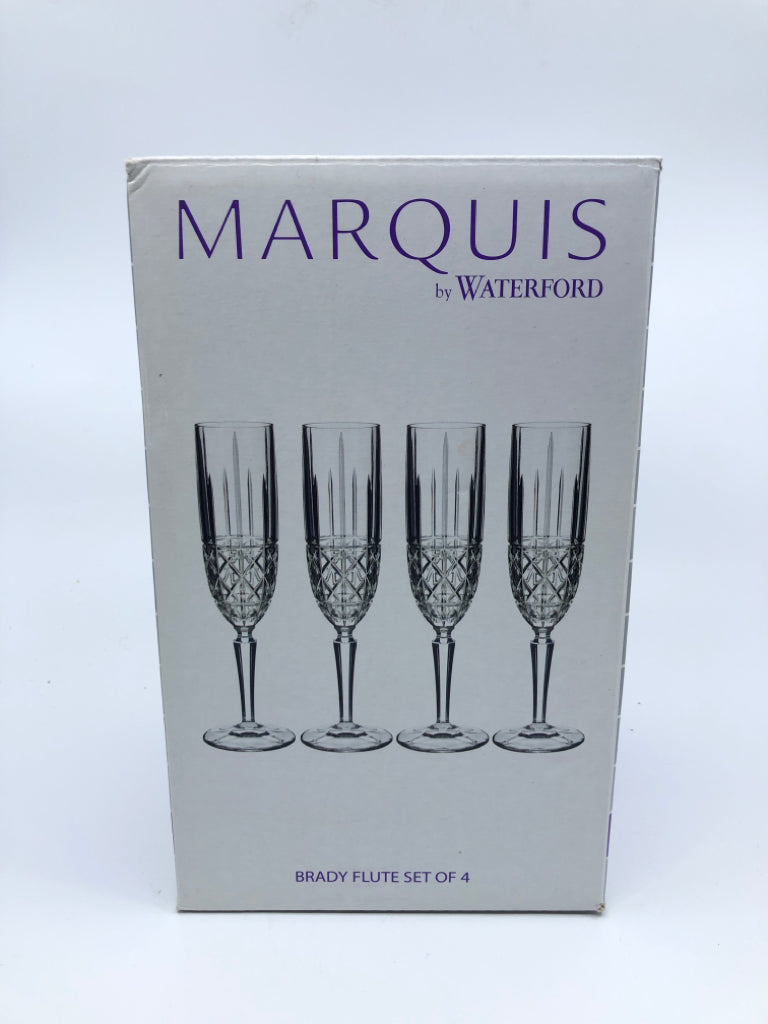 4 MARQUIS BY WATERFORD BRANDY FLUTE SET.