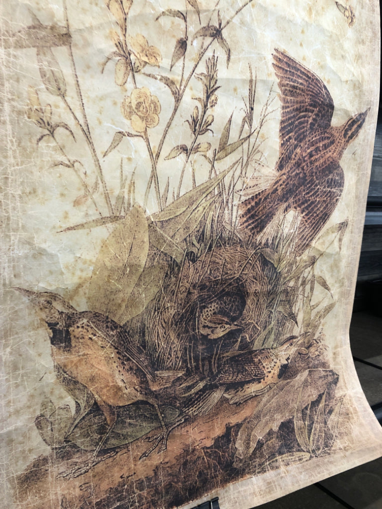 BIRDS IN NEST PAPER ART PRINT.