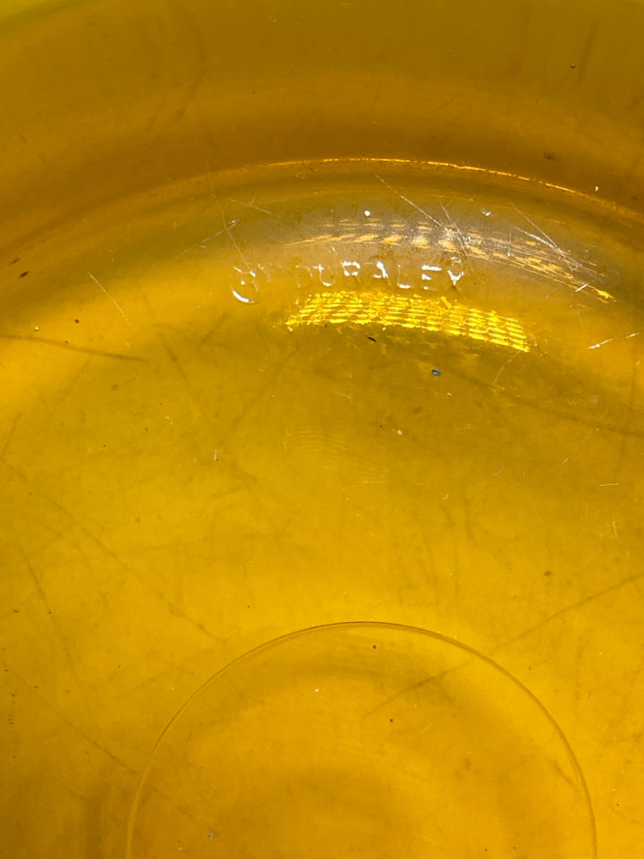 VTG RIBBED DURALEX GLASS MIXING BOWL.