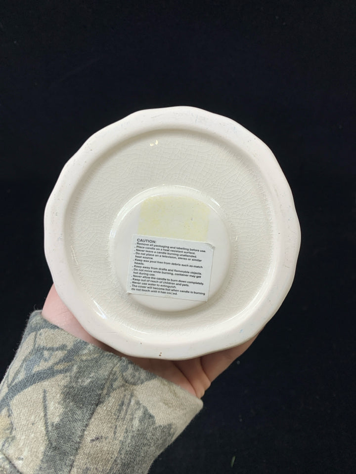 "BELIEVE" GOLD AND WHITE RED HAIRED ANGEL TEA LIGHT HOLDER.