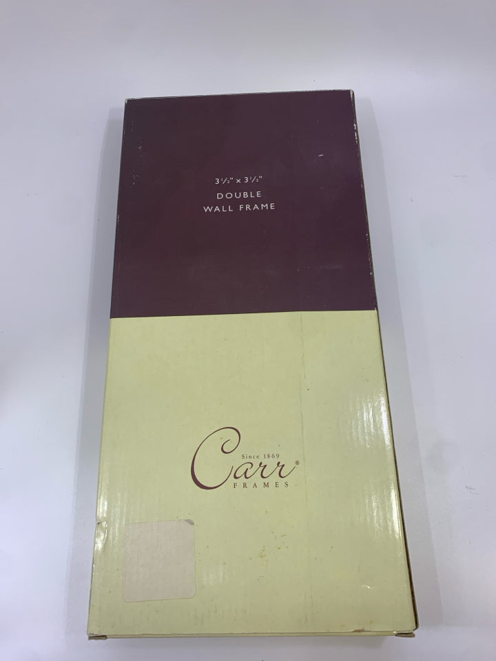 NIB DOUBLE WALL FRAME PINK GLASS WITH GREENERY.