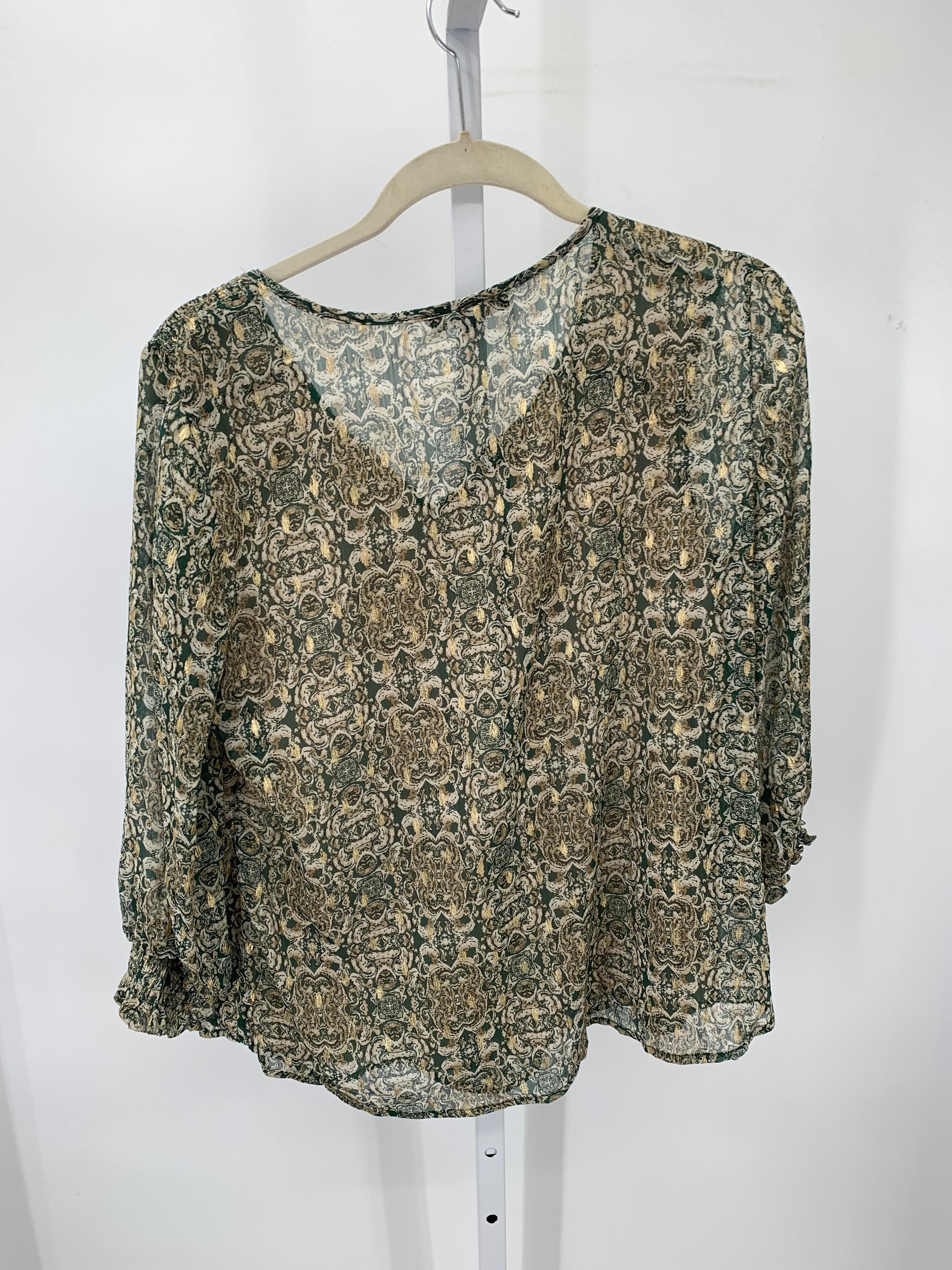 Roz & Ali Size Medium Misses 3/4 Sleeve Shirt