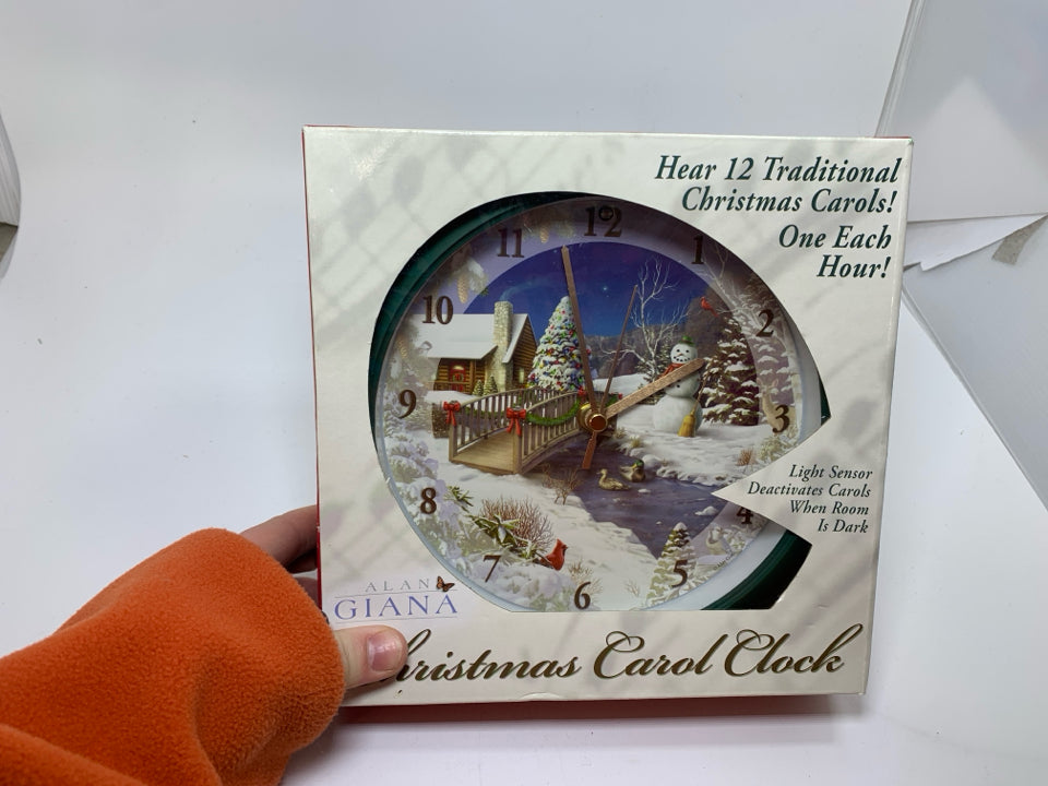NIB CHRISTMAS CAROL CLOCK.