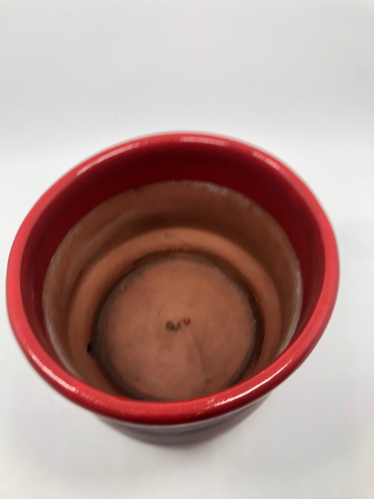 RED GLAZE TERRA COTTA PLANTER.