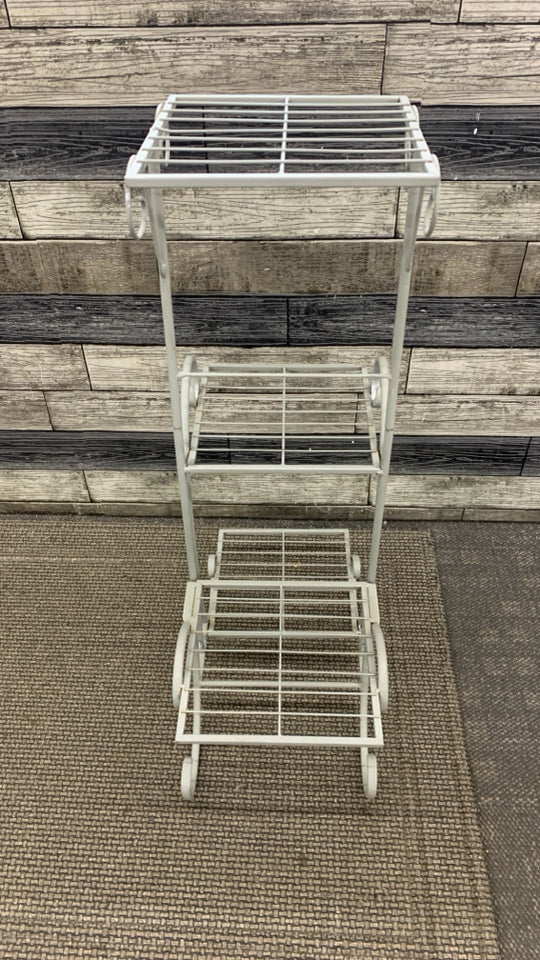 GREY METAL 4TIER PLANT STAND.