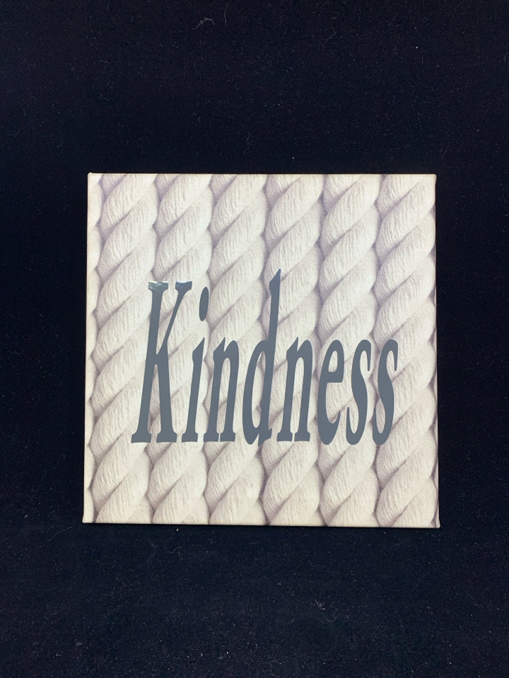 "KINDNESS" ROPE CANVAS WALL ART.