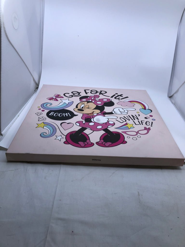 PASTEL PINK MINNIE MOUSE WALL ART.