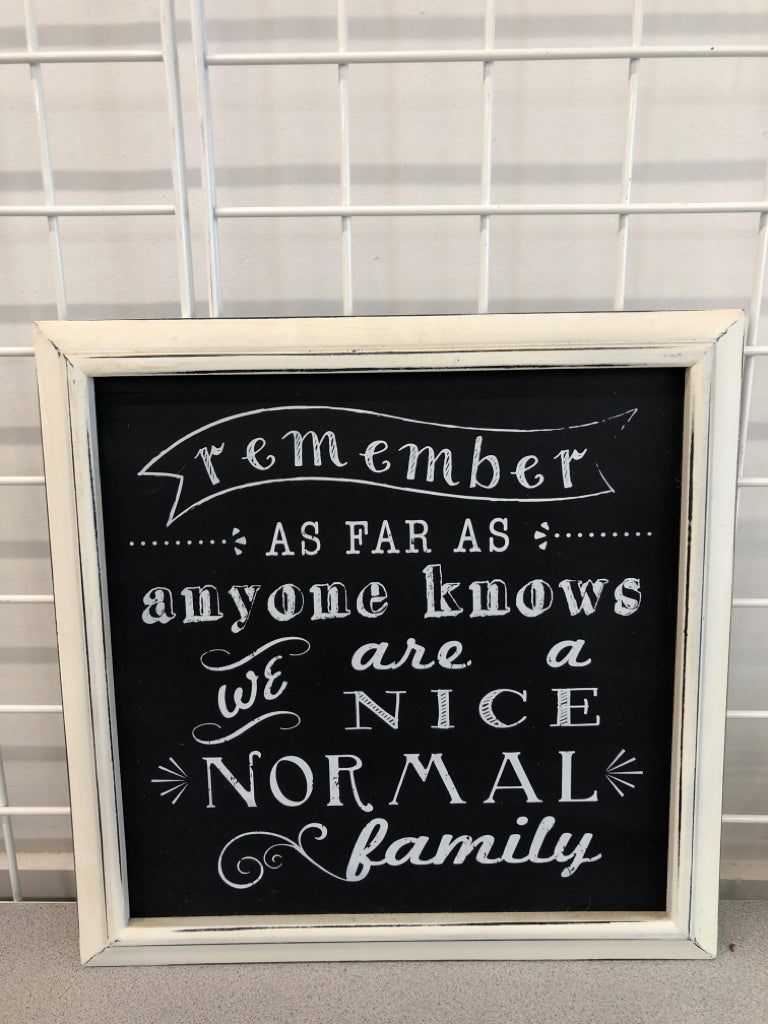 NICE NORMAL FAMILY WOOD WALL SIGN.