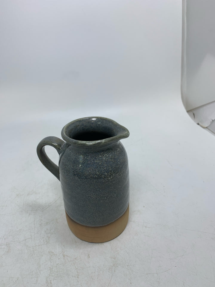TAN MATTE BOTTOM W/ GREY GLAZE TOP PITCHER.