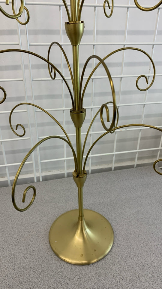 CRATE AND BARREL GOLD ORNAMENT TREE.