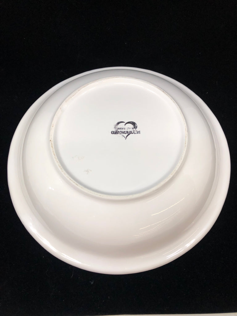 LG WHITE CERAMIC SERVING BOWL W/EMBOSSED LEAVES.