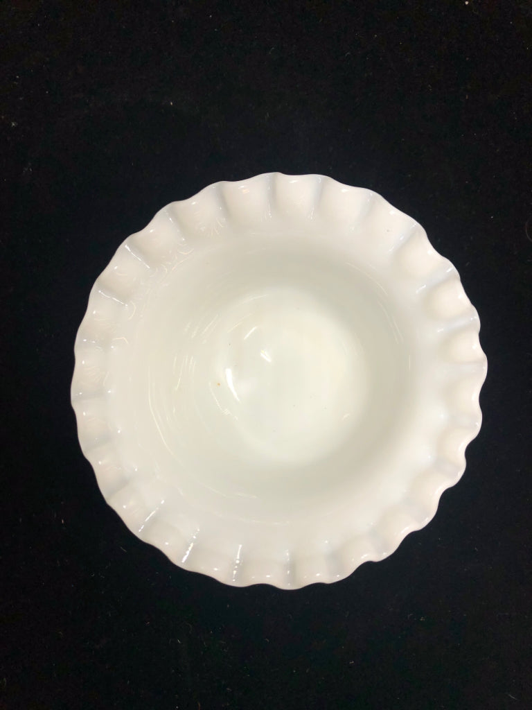 VTG HOBNAIL MILK GLASS CANDY DISH.
