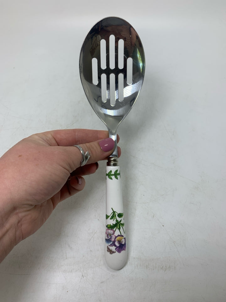 BOTANIC GARDEN PANSIES SLOTTED SERVING SPOON.