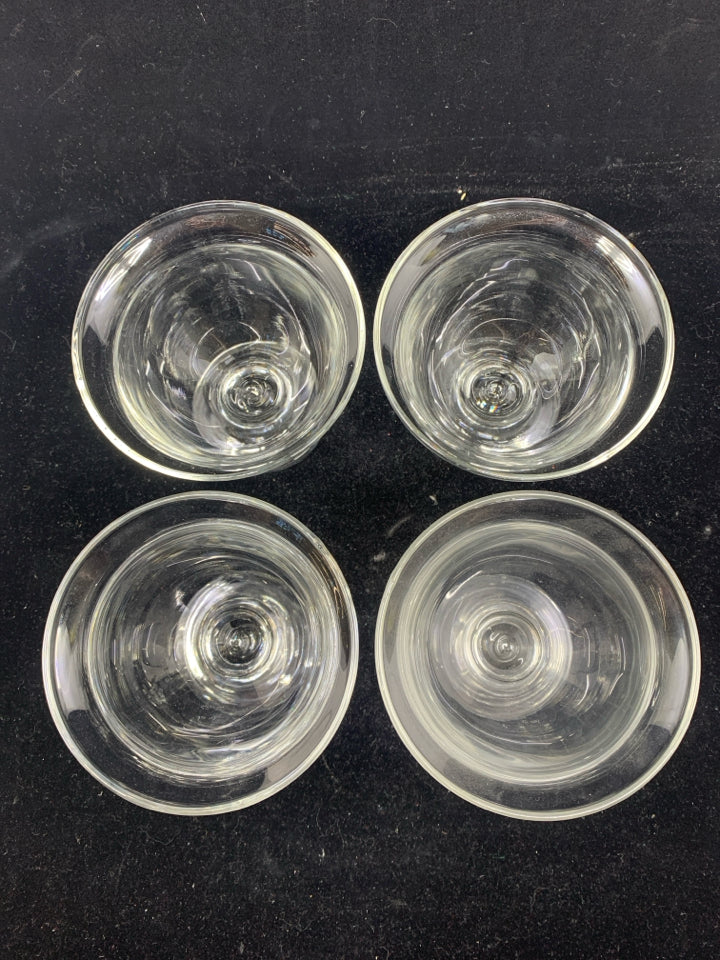 4 SHORT FOOTED DESSERT GLASSES.