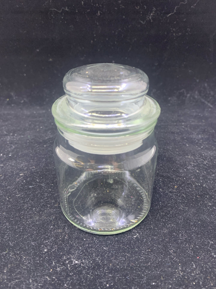 SMALL GLASS CANISTER.