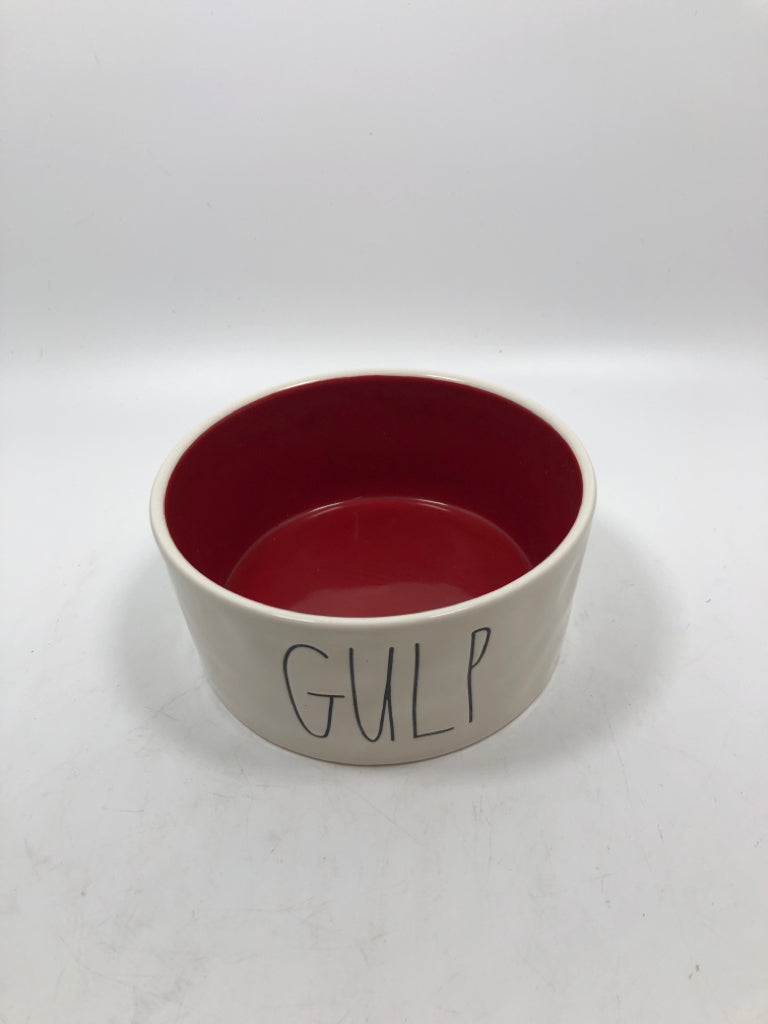 "GULP" RAE DUNN PET BOWL.
