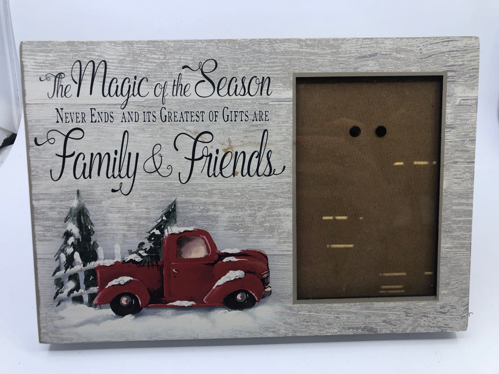 "THE MAGIC" RED TRUCK PICTURE FRAME.