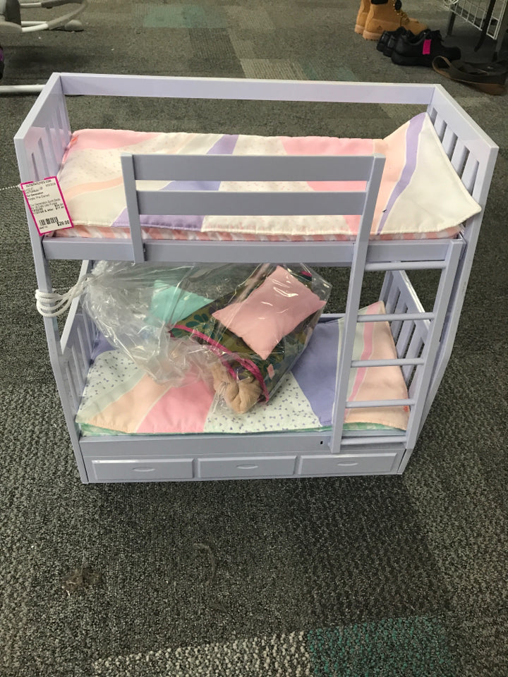 Our Generation Bunk Beds for 18 Dolls Lilac Purple Dream Bunks