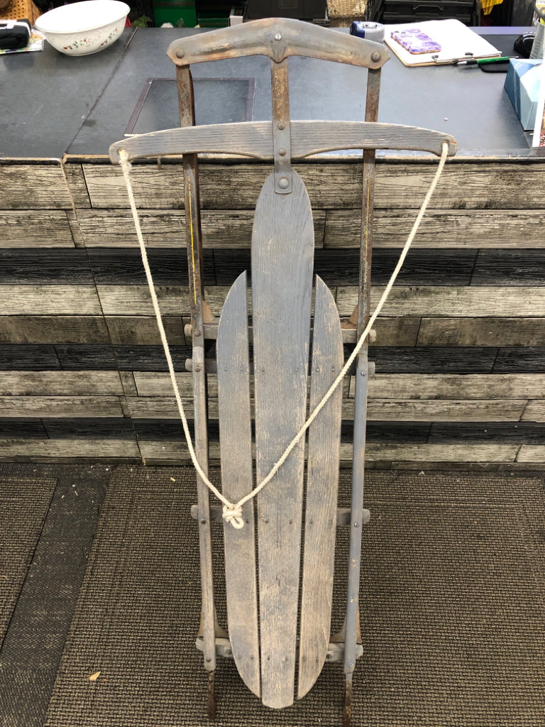 VTG BLUE FLEXIBLE FLYER DECOR SLED - PLANET JR.