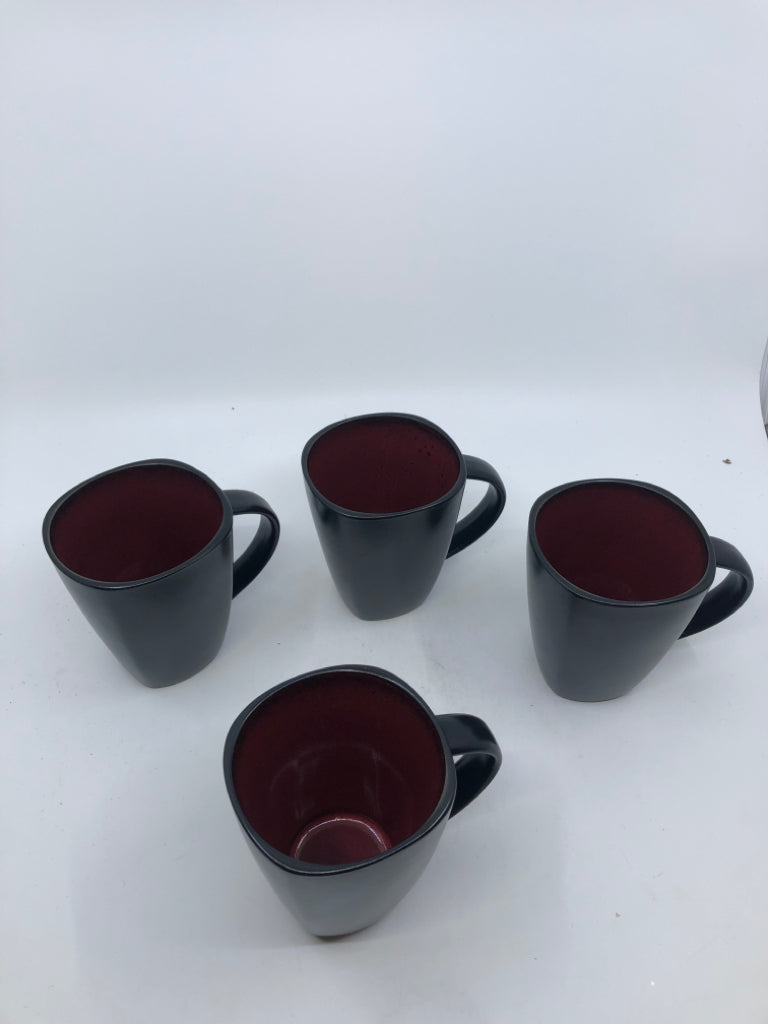 4 MATTE BLACK MUGS.