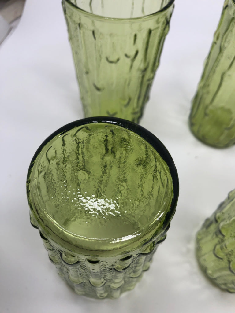8 BAMBOO GREEN GLASS.