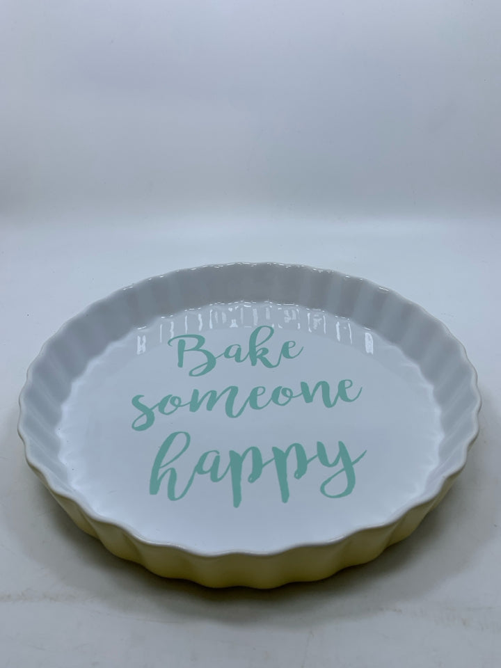 BAKE SOMEONE HAPPY TART DISH STONEWARE.