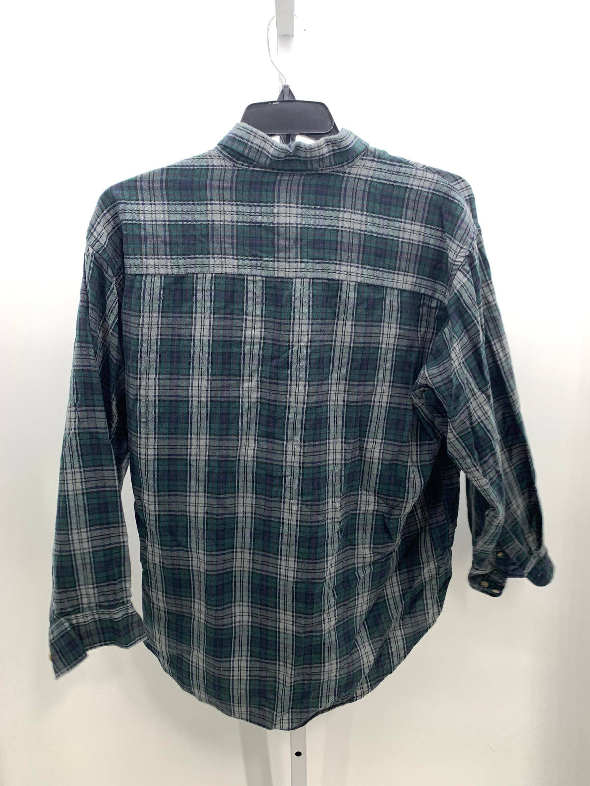 GREEN/ NAVY PLAID BUTTON DOWN
