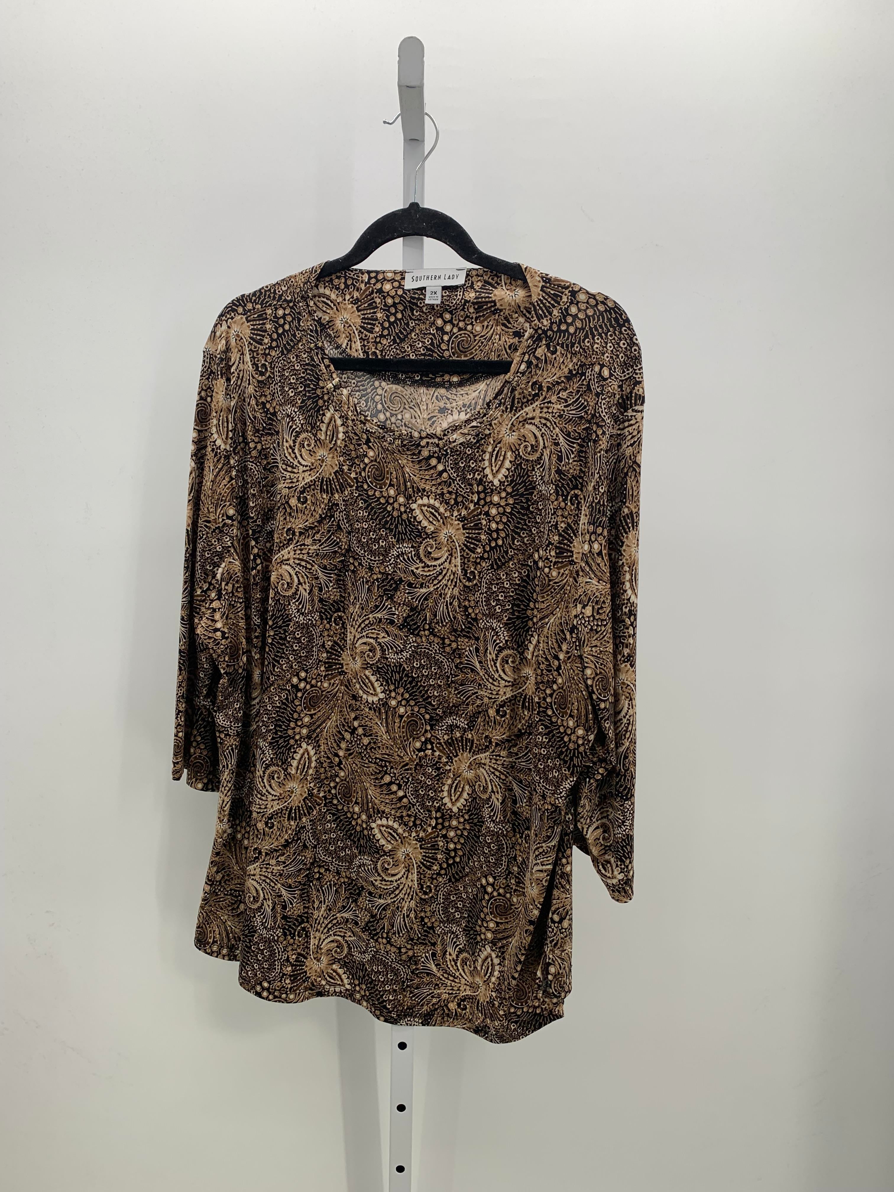 Size 2X Womens 3/4 Sleeve Shirt