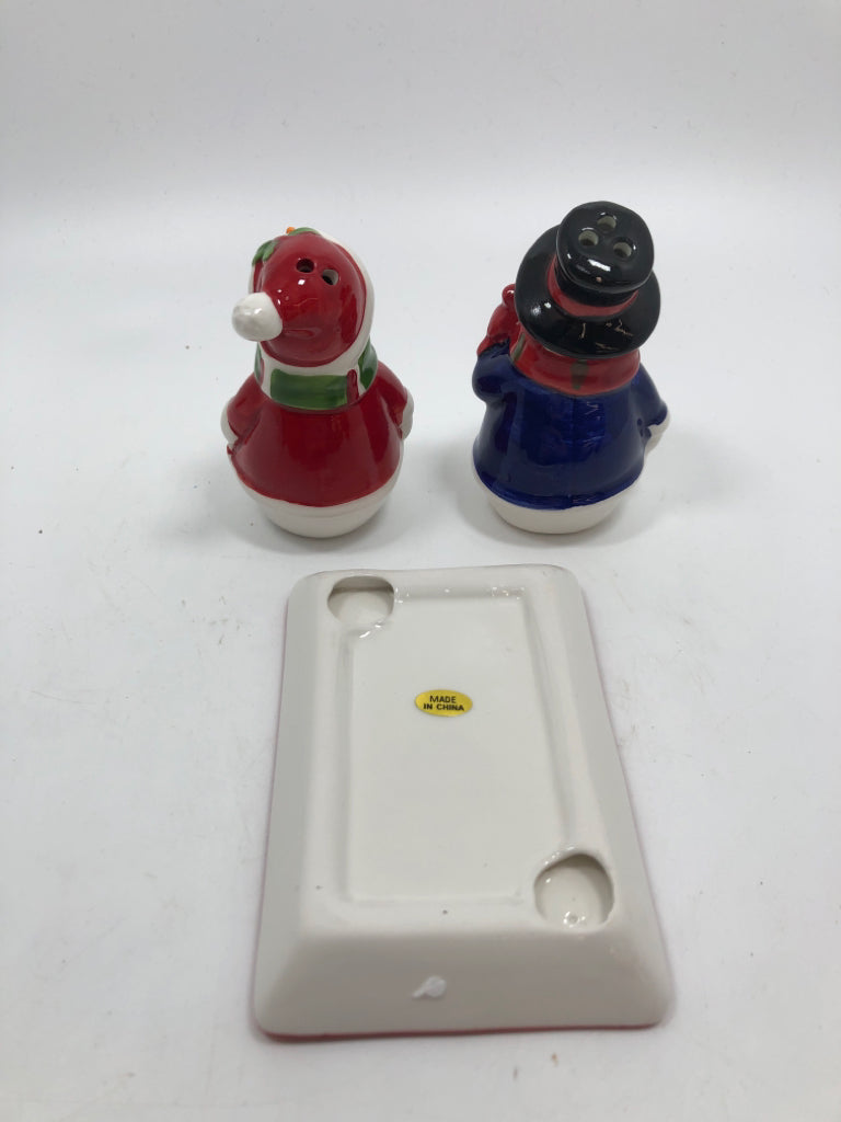 3PC SNOWMAN SALT & PEPPER