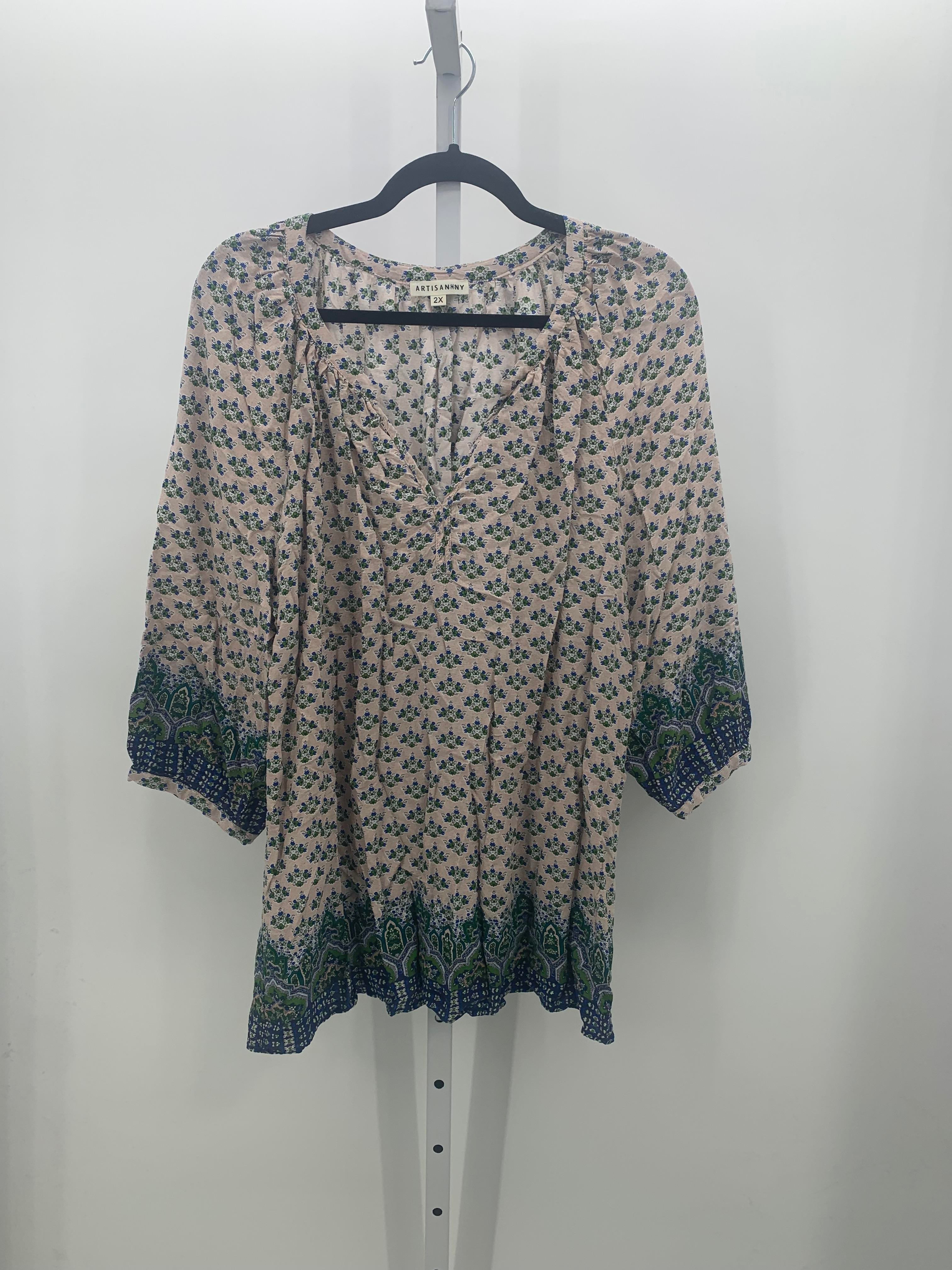 Artisan NY Size 2 Misses 3/4 Sleeve Shirt