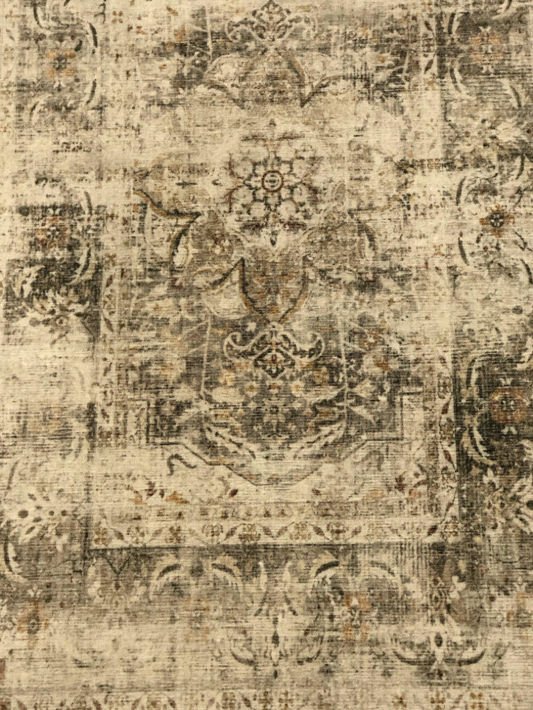 BEIGE FLORAL RUNNER- RUGGABLES.