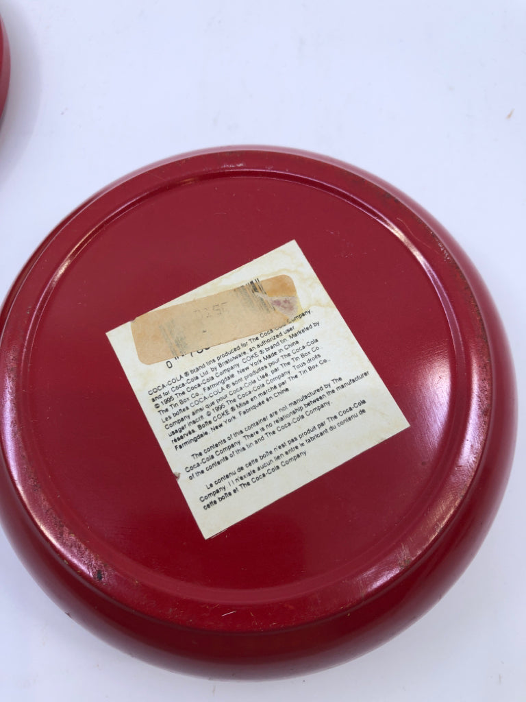 SHALLOW CIRCLE COKE TIN.