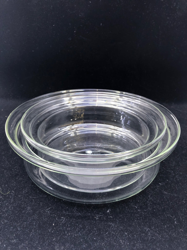 2 GLASS DELICATE NESTING BOWLS- JENAER GLASS.