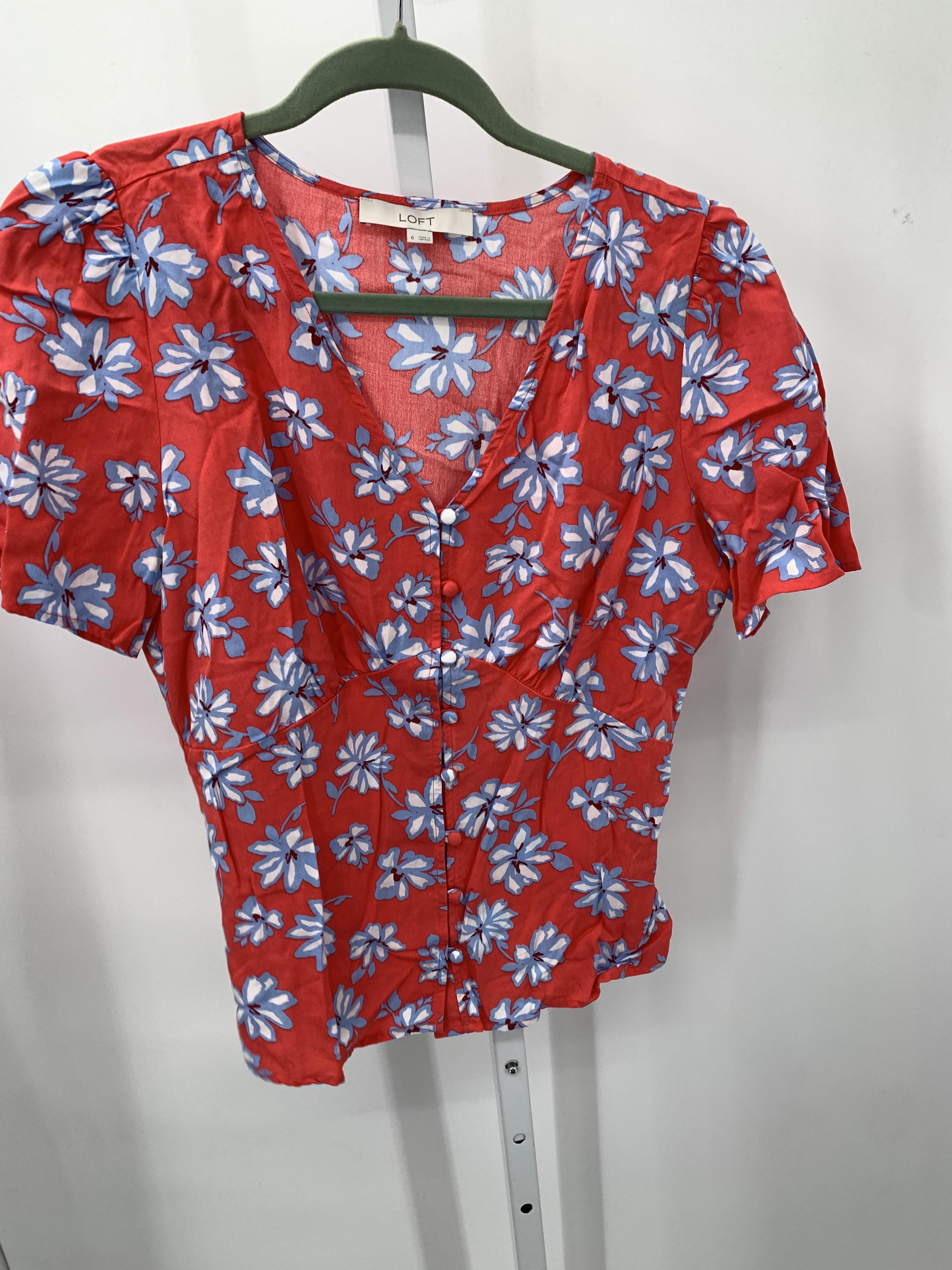 Loft Size 6 Misses Short Sleeve Shirt