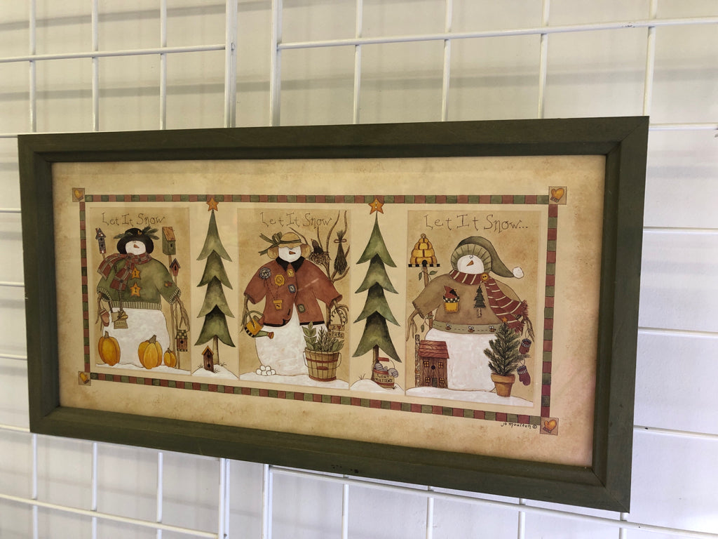 SNOWMAN LET IT SNOW- FRAMED PRINT.
